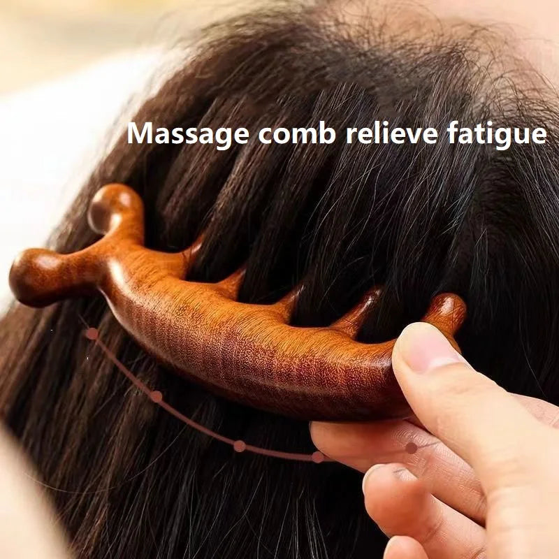 Wooden Massage Comb – Scalp & Head Oil Massager, Hair Comb Tool (AMS01)