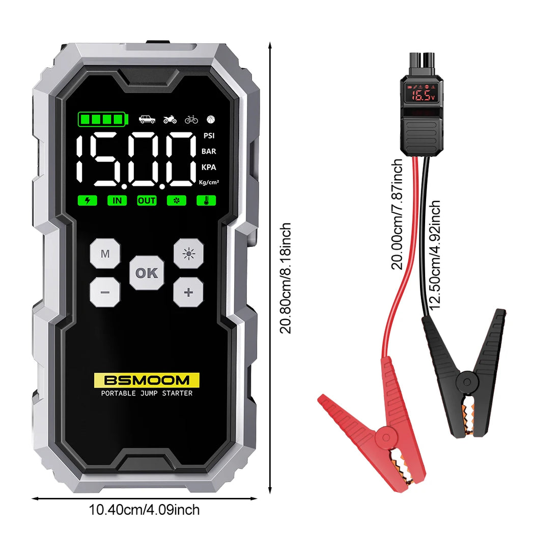 150PSI Car Jump Starter & Air Pump – 7000A Power Bank Emergency Booster