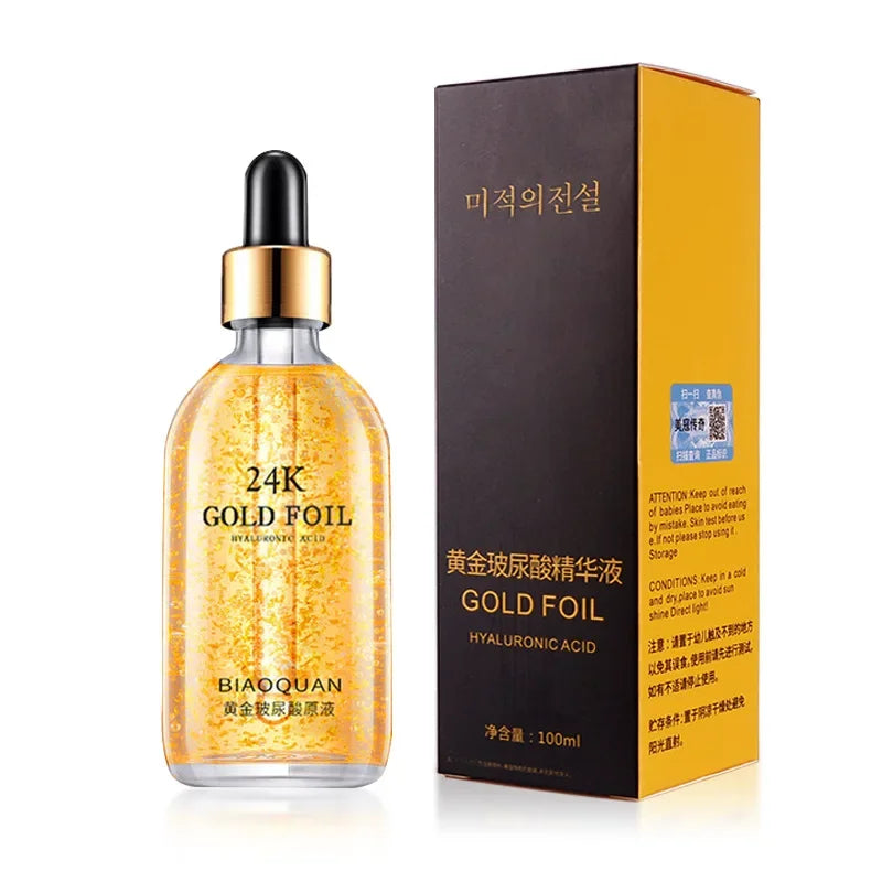 24K Gold Hyaluronic Acid Face Serum – Anti-Aging & Brightening (100ml)