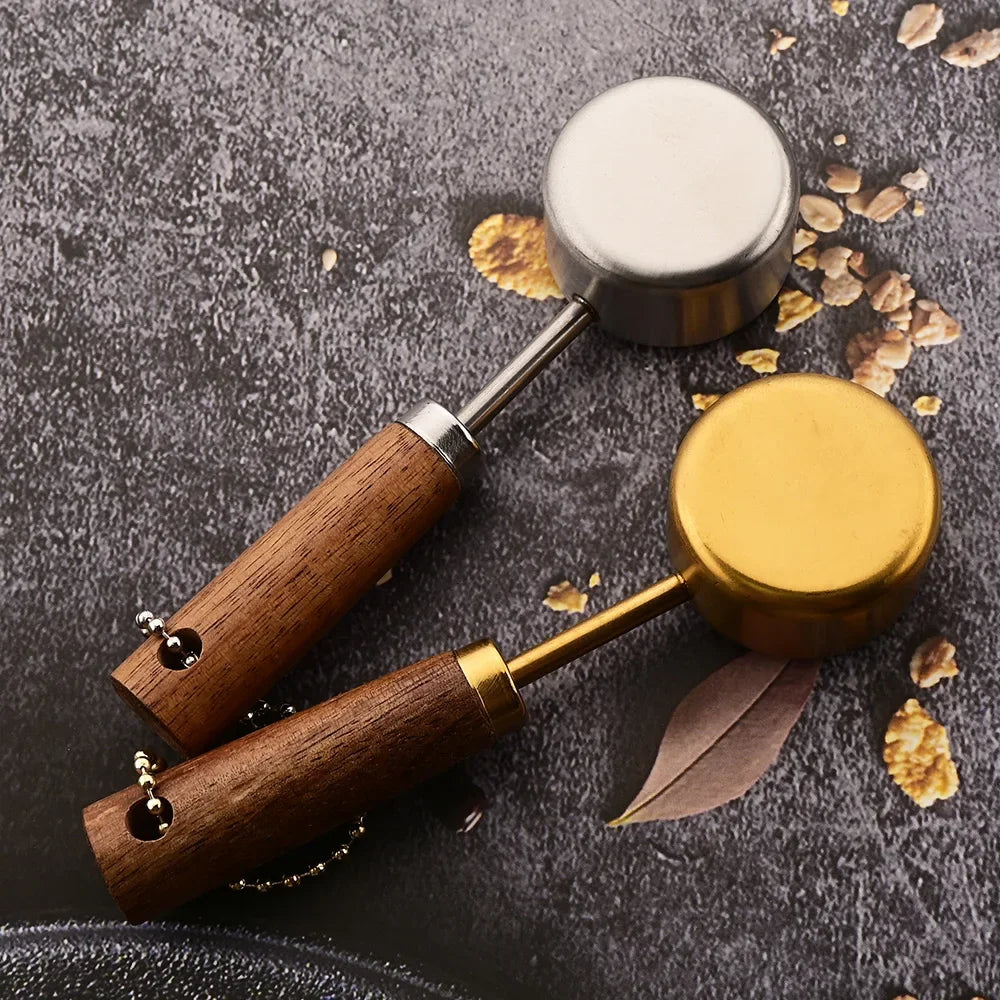 1/4/8PCS Measuring Cup Spoon Set – Stainless Steel with Wooden Handle, Coffee, Flour, Bartending & Kitchen Cooking Gadget