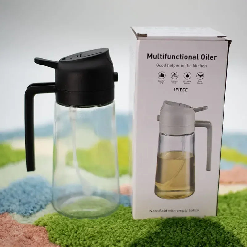 2-in-1 500ML Glass Oil Sprayer – Oil Spray Bottle & Oil Tank for BBQ, Kitchen, Baking, and Picnic