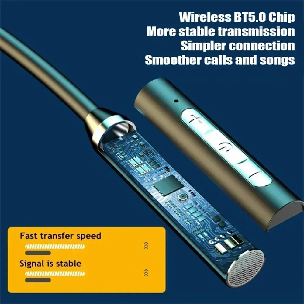 K58 Wireless Bluetooth Neckband Earphones – Waterproof Sports Headset with Mic