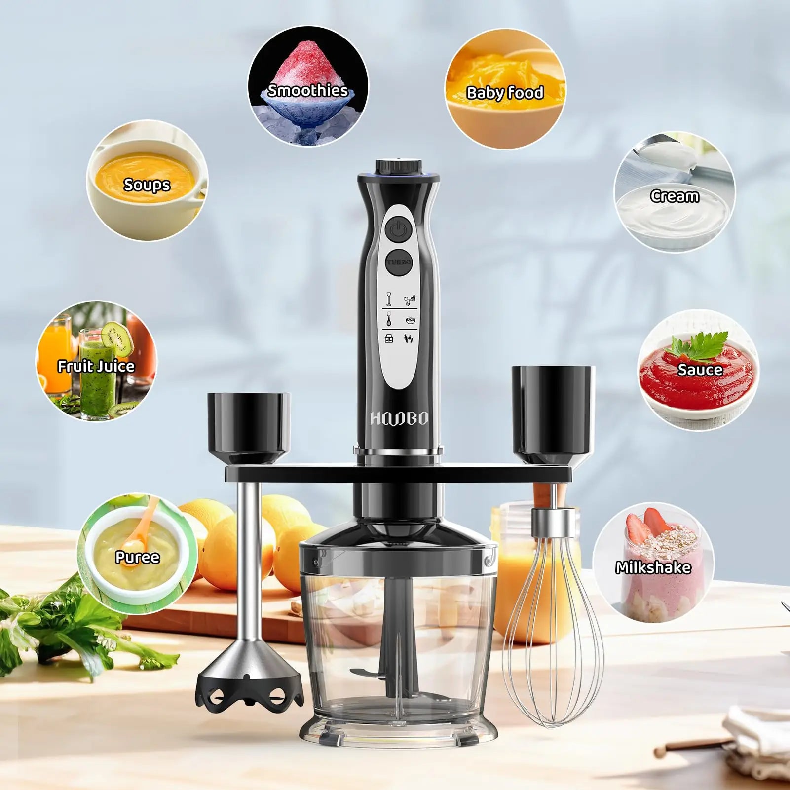 1000 Watt Powerful Handheld Immersion Blender – Vegetable, Meat, and Egg Beater for Smoothies, Sauces, Baby Food & Soups