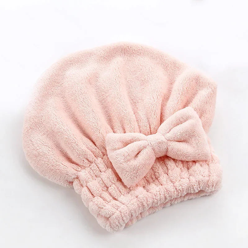 Bamboo Hair Towel Wrap – Microfiber Hair Drying Shower Turban with Bowknot
