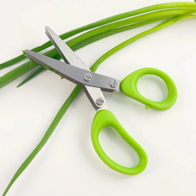 Multi-Functional Stainless Steel 3/5-Layer Kitchen Scissors – Pepper, Scallion, Laver Cutting & Chopping Cooking Tool