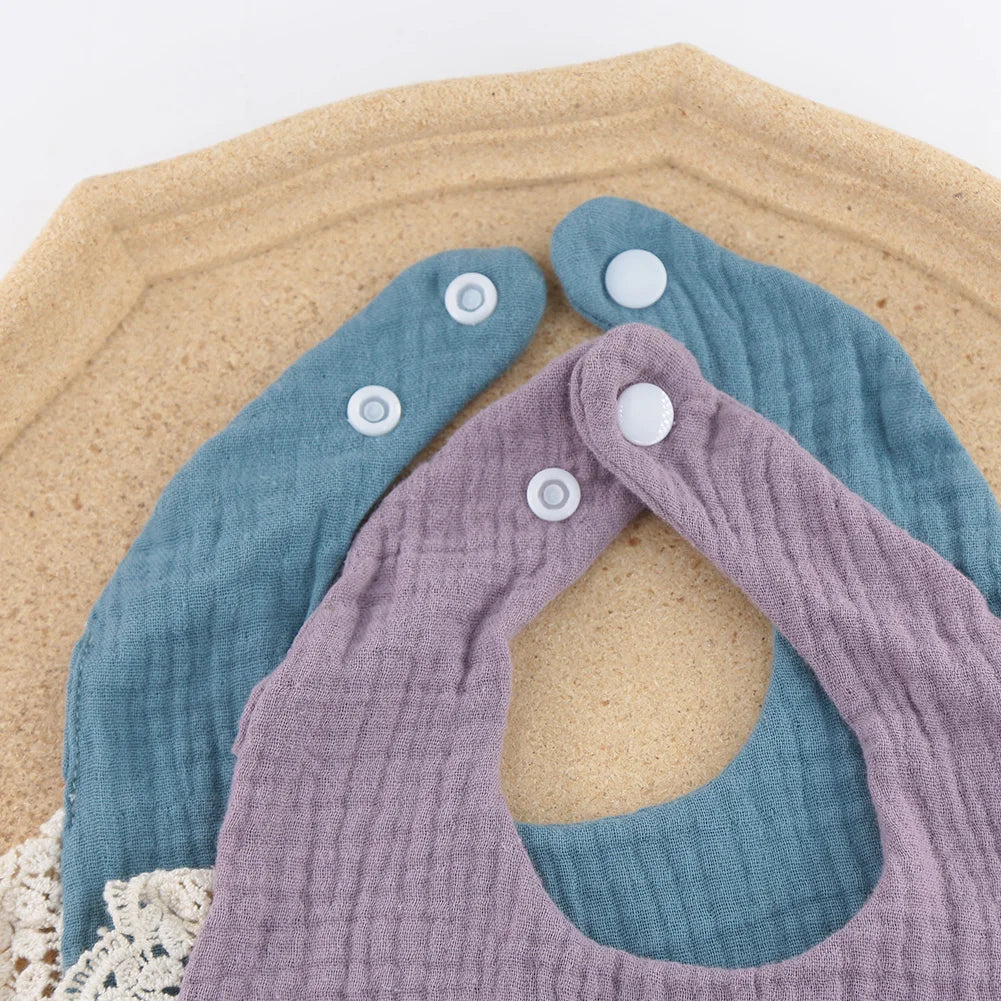 3-Piece Muslin Cotton & Bamboo Baby Bib Set with Tassel Lace
