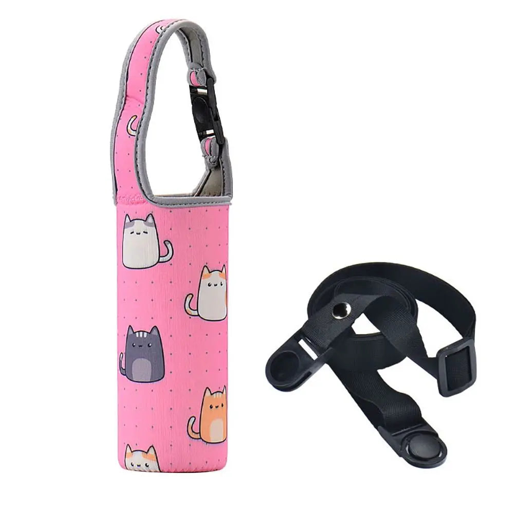 Portable Water Bottle Sleeve with Shoulder Strap – Insulated Pouch for Sports & Camping