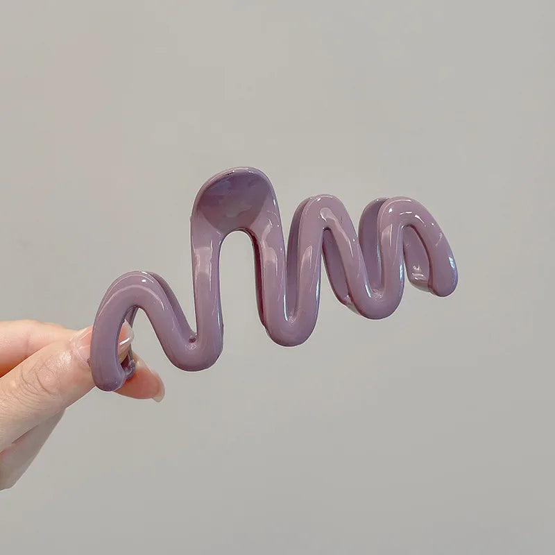 Colorful Jelly Wave Hair Claw – Korean Sweet Style Clip