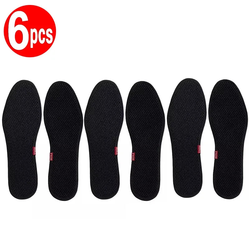 2–6pcs Bamboo Deodorant Insoles – Breathable, Sweat-Absorbing Shoe Inserts for Men & Women