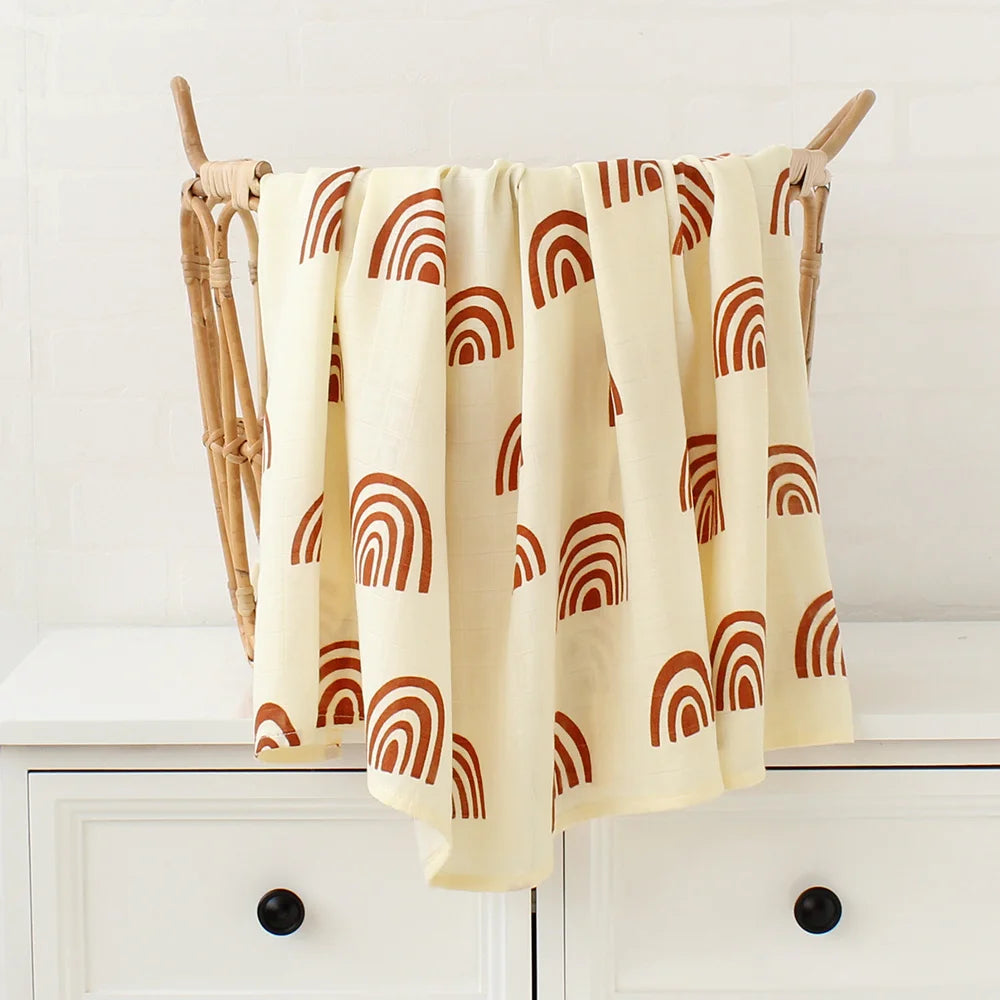 Bamboo Muslin Baby Swaddle Blanket – 120x120cm