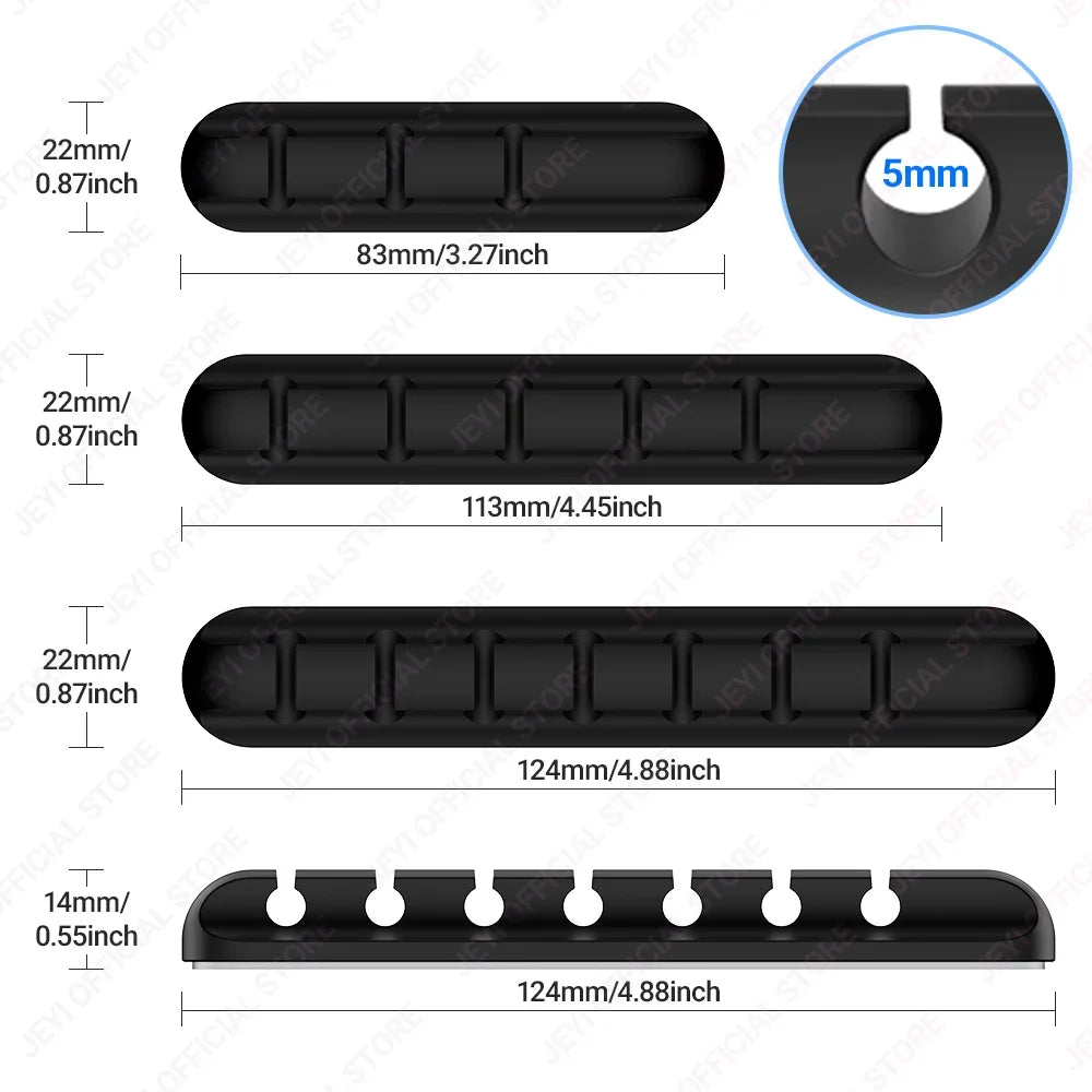 JEYI Adhesive Cable Clips – Cord Organizer for Desk, USB, Power & Charging Cables