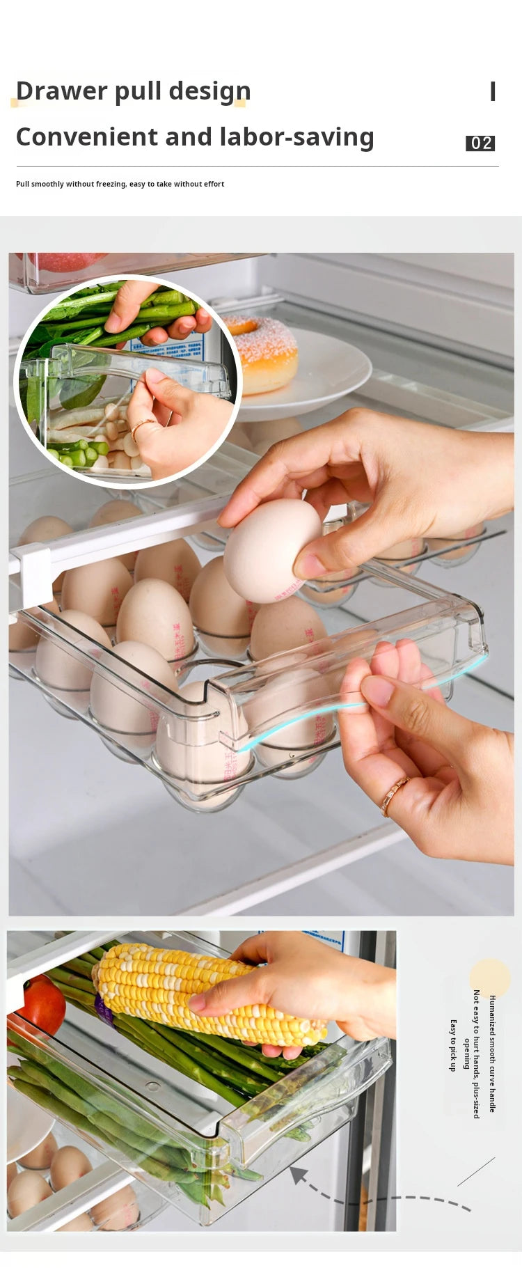 Drawer-Style Refrigerator Egg Storage Box