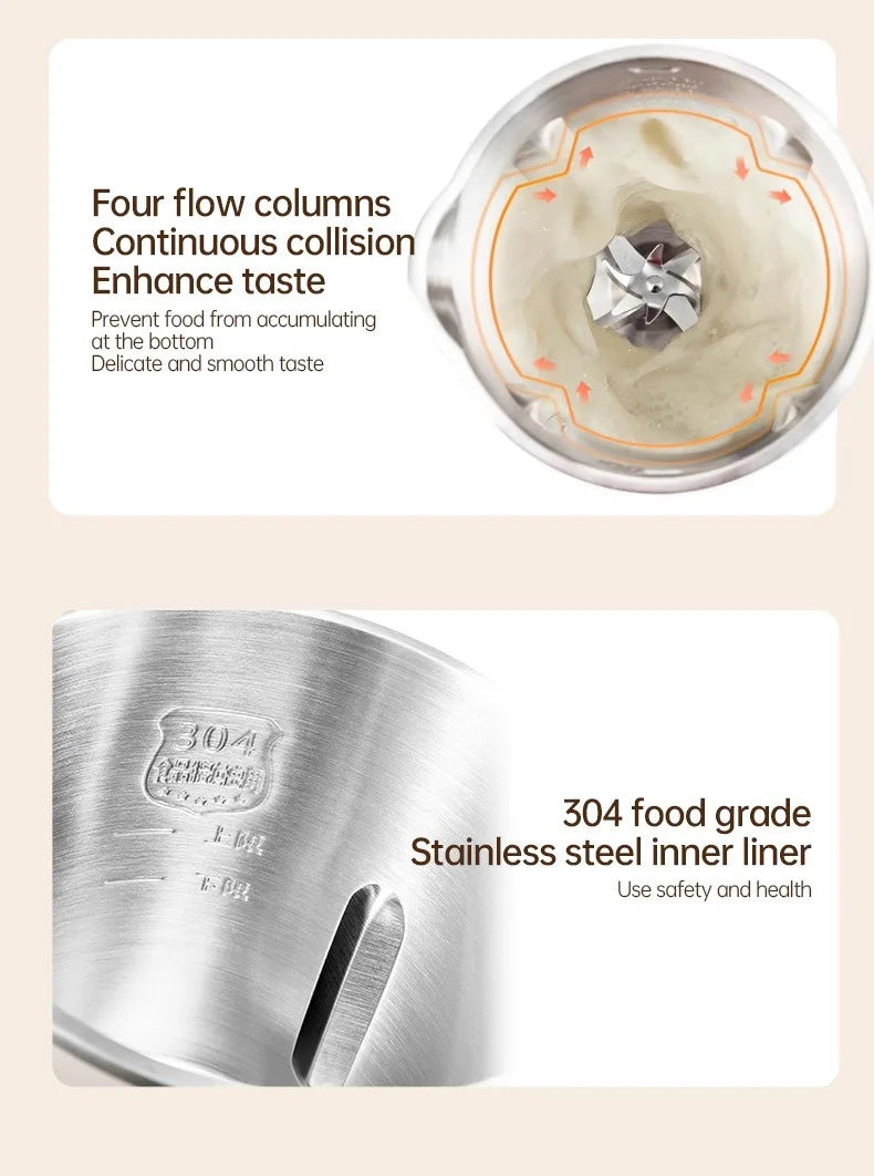 Multifunctional Electric Soybean Milk Machine – 220V/110V Food Blender & Juice Maker