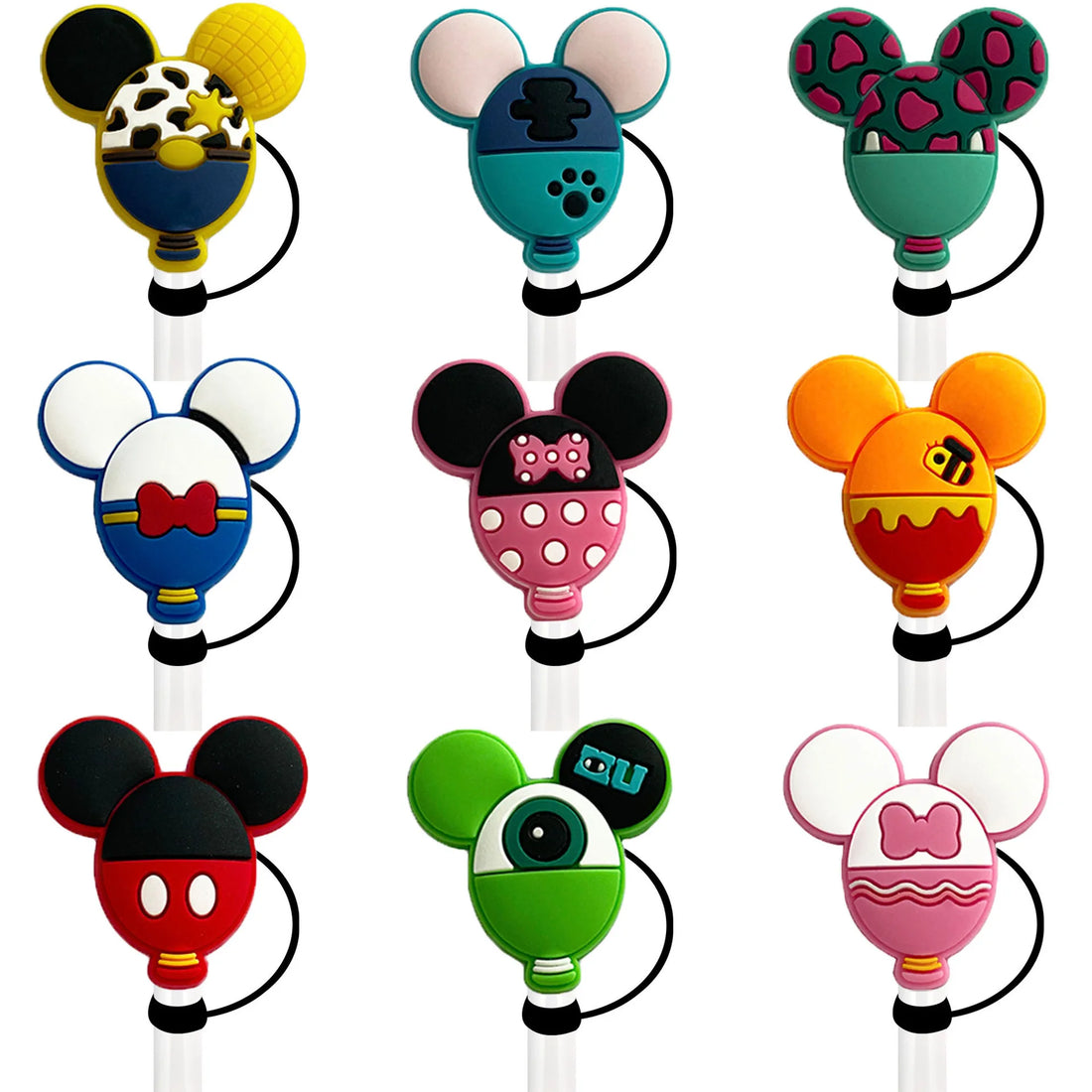 Disney Cartoon Straw Cap – Reusable Splash-Proof Cover