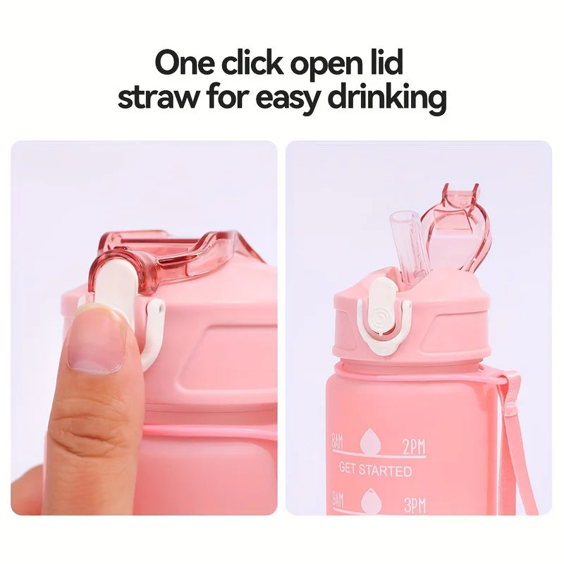 700ml Rainbow Frosted Sports Water Bottle – With Straw & Gradient Design