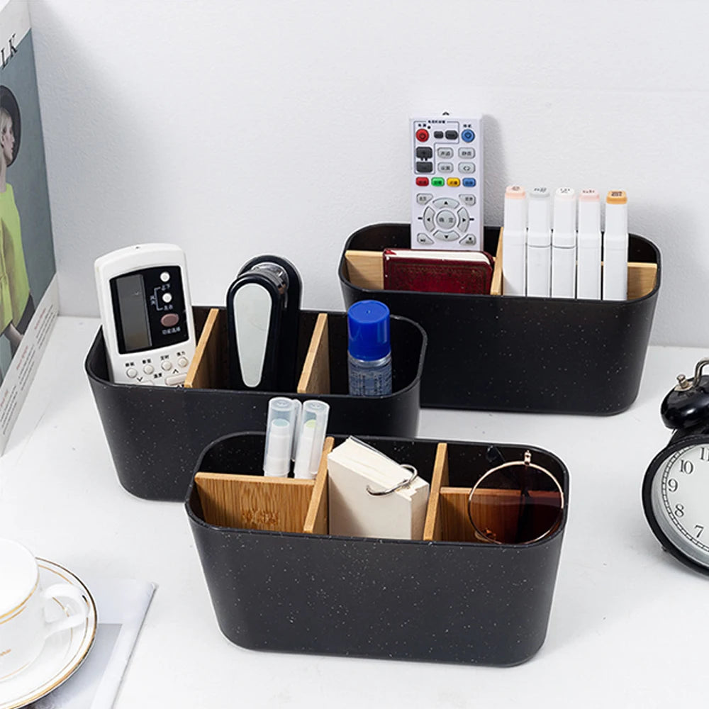 Bamboo Electric Toothbrush & Razor Holder – Bathroom Storage Stand for Toothpaste, Brushes, and Accessories