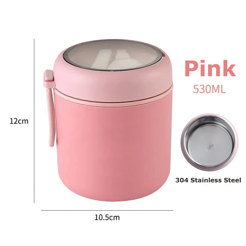 530ML/710ML Food Thermal Jar – Insulated Soup Cup Thermos for Hot Food, Stainless Steel Lunch Box for Kids