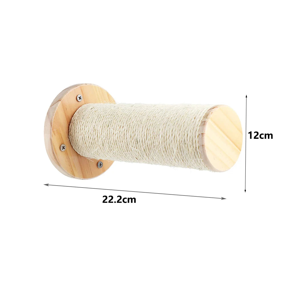 Wall-Mounted Cat Climbing Frame – 50cm Ladder, Hammock, Sisal Post & Pedal for Indoor Cats