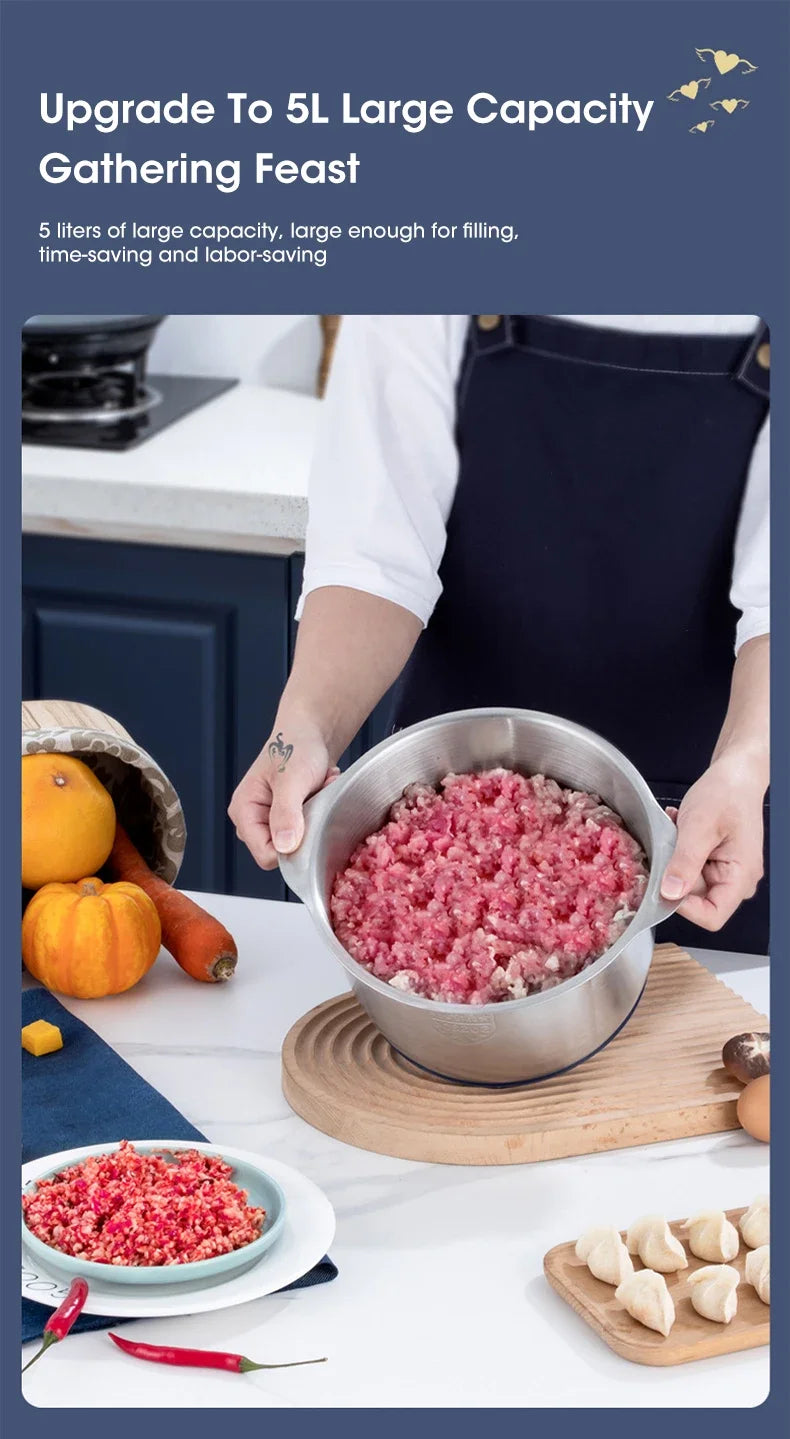 Electric Meat Grinder – 304 Stainless Steel Food Processor, Multifunctional Slicer, Mincer & Baby Food Processor