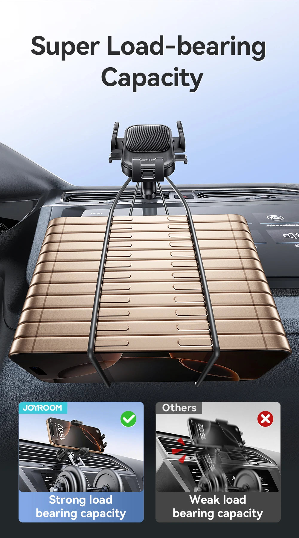 Joyroom Car Phone Holder – Air Vent Mount with 360° Rotation for iPhone, Samsung, Xiaomi, Huawei