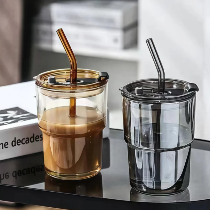 Custom Glass Cups with Lids & Straws