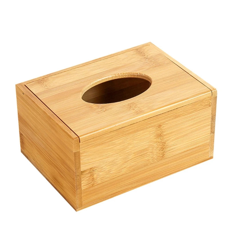 Bamboo Box Tissue Household Hotel Cafe for Creative Napkin Dispenser Box Utility Paper Container Large Capacit