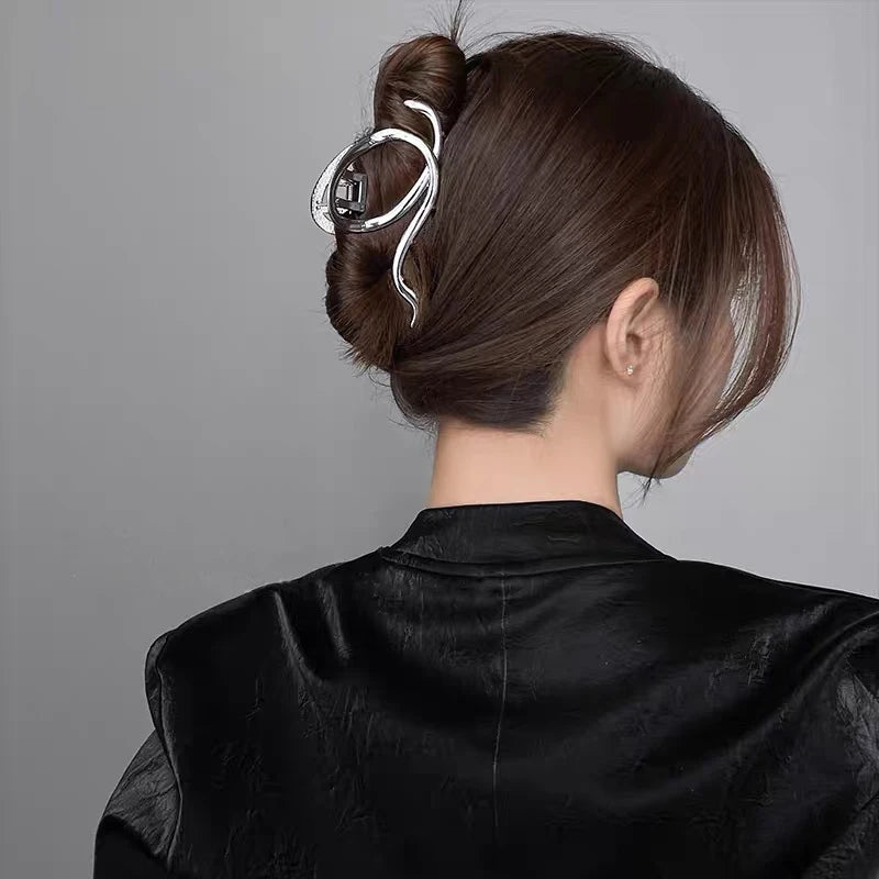 Metal Irregular Hair Claw Clips – Silver/Gold Punk Style Barrettes
