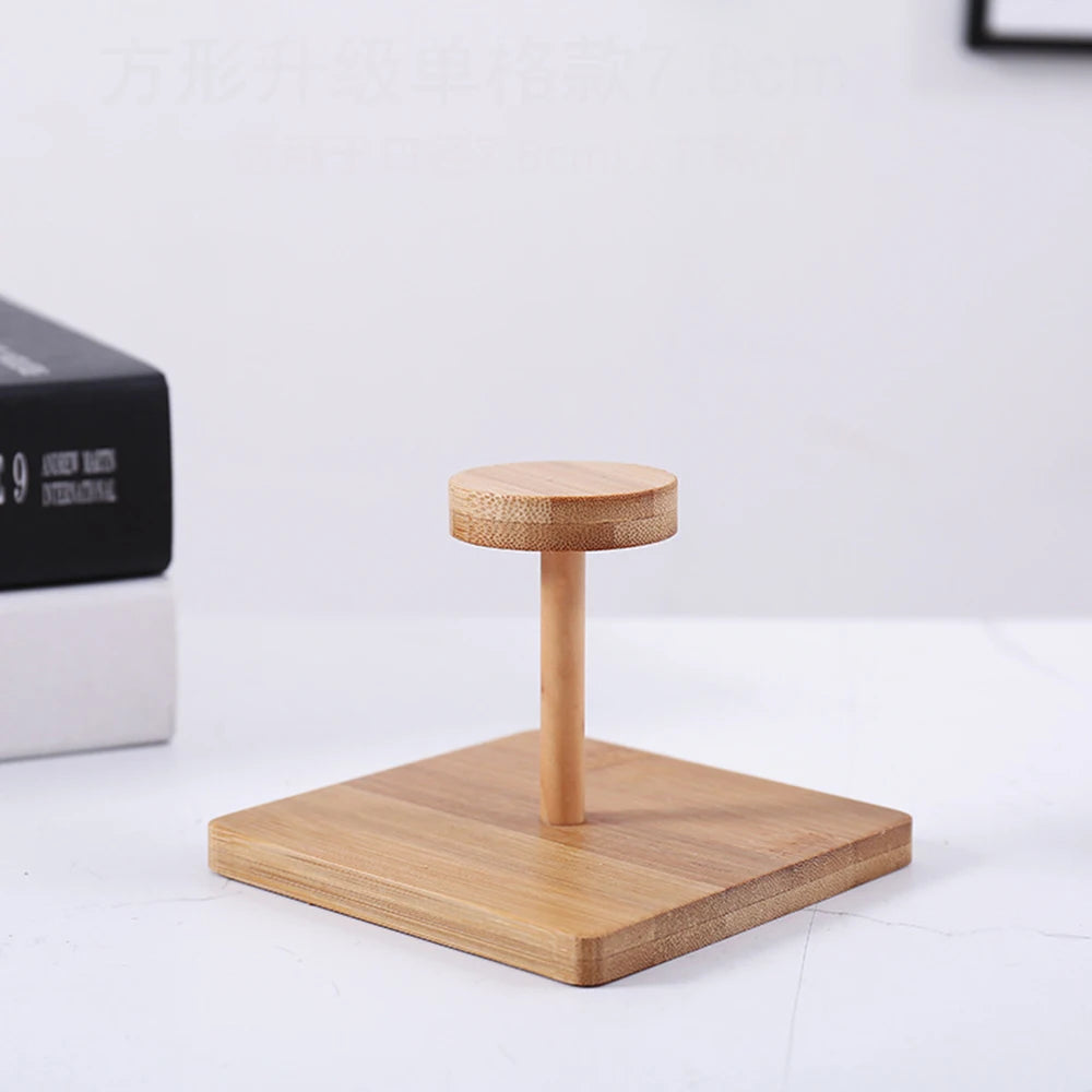 1PC Bamboo Wooden Cup Storage Rack – Creative Round Desktop Holder for Disposable Paper Cups