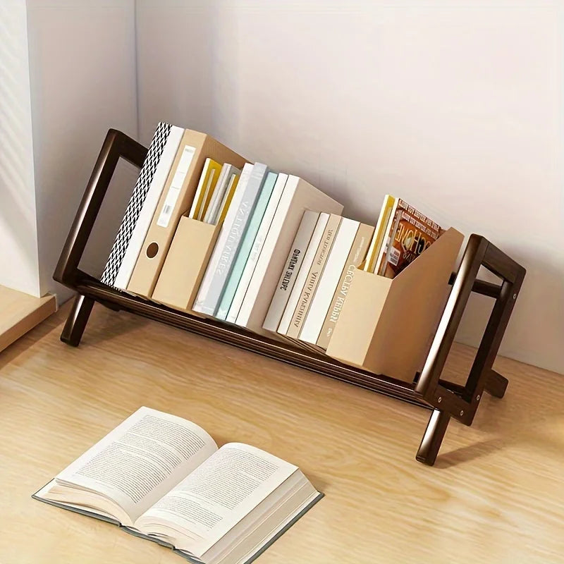 Bamboo Desktop Bookshelf – Multi-Shelf Decorative Storage Organizer for Home and Office