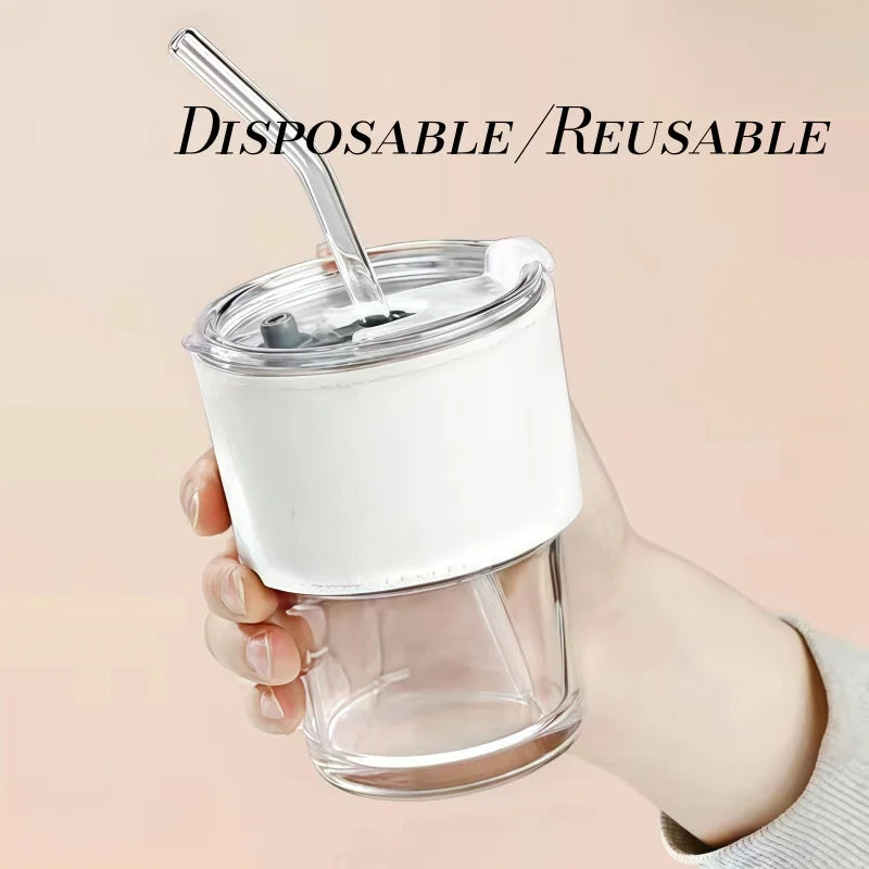 Custom Glass Cups with Lids & Straws
