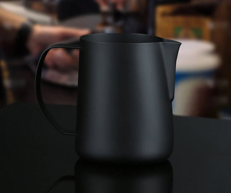 350/600ML Milk Jug Pull Flower Cup – Coffee, Cappuccino Milk Steaming Frothing Pitcher, Stainless Steel Non-Stick Milk Pot