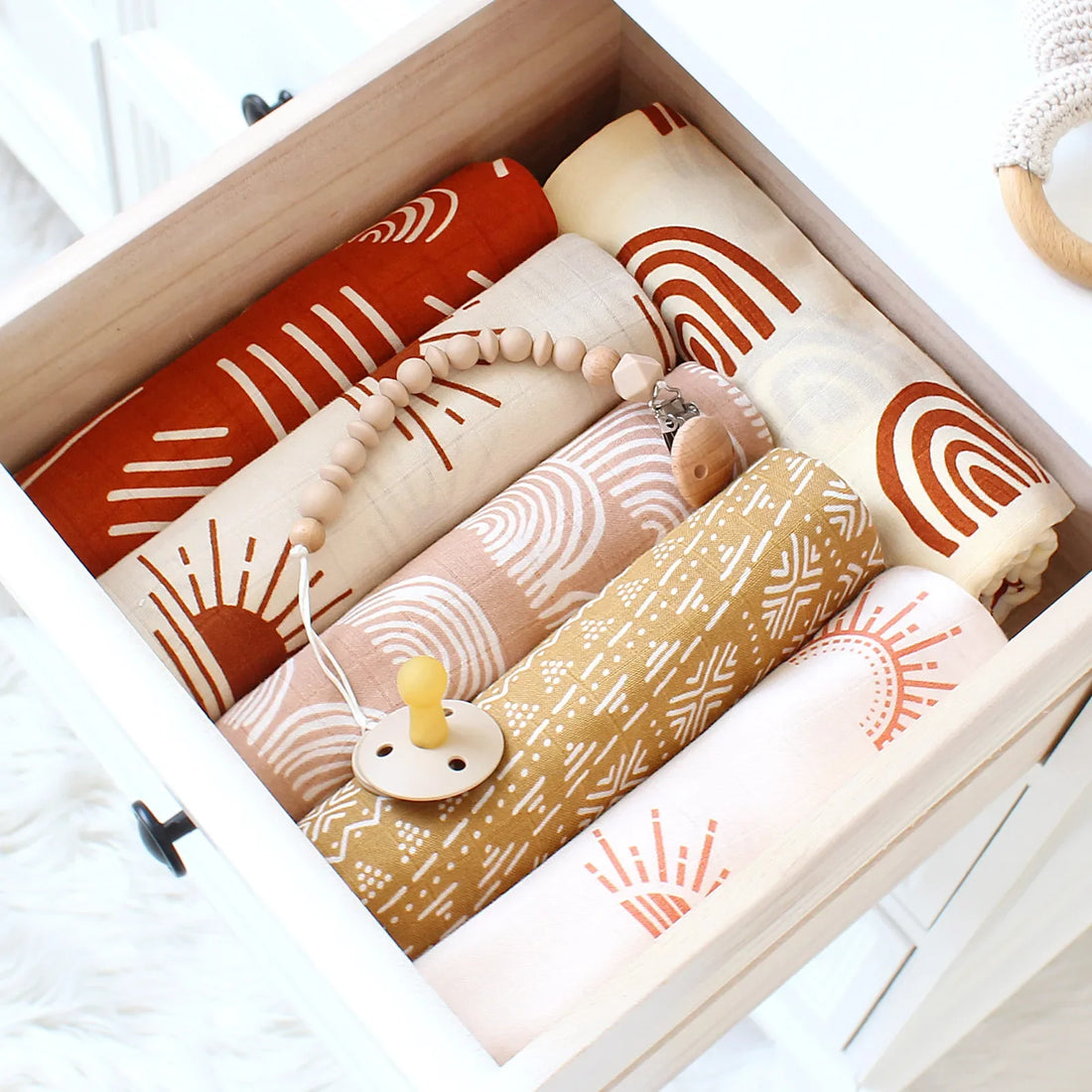 Bamboo Muslin Baby Swaddle Blanket – 120x120cm
