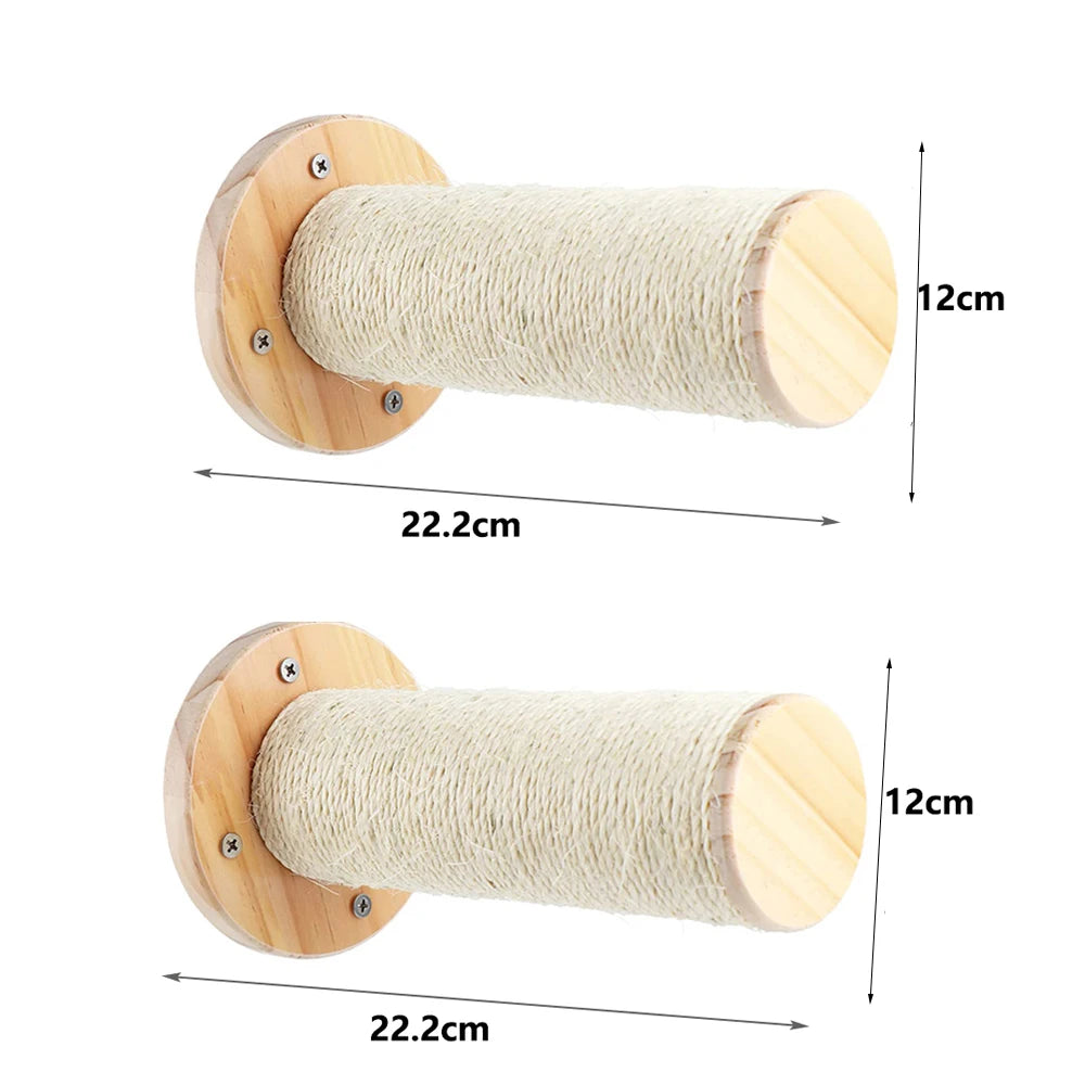 Wall-Mounted Cat Climbing Frame – 50cm Ladder, Hammock, Sisal Post & Pedal for Indoor Cats