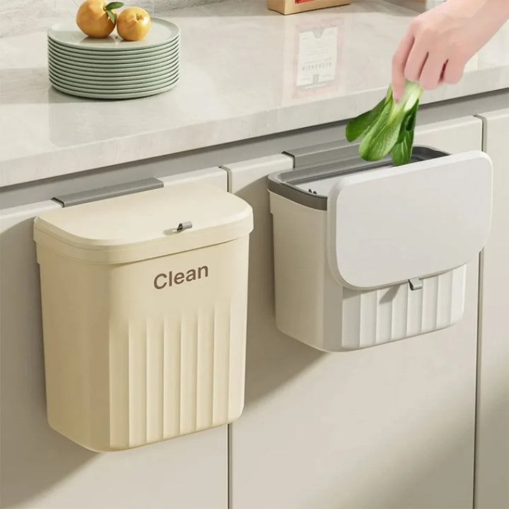 Wall-Mounted Kitchen Garbage Bin – 8.5L/12L Hanging Trash Can with Lid