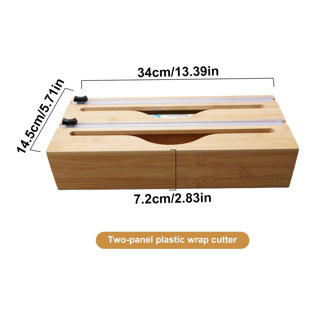 Bamboo Kitchen Wrap Dispenser with Foil & Film Cutter