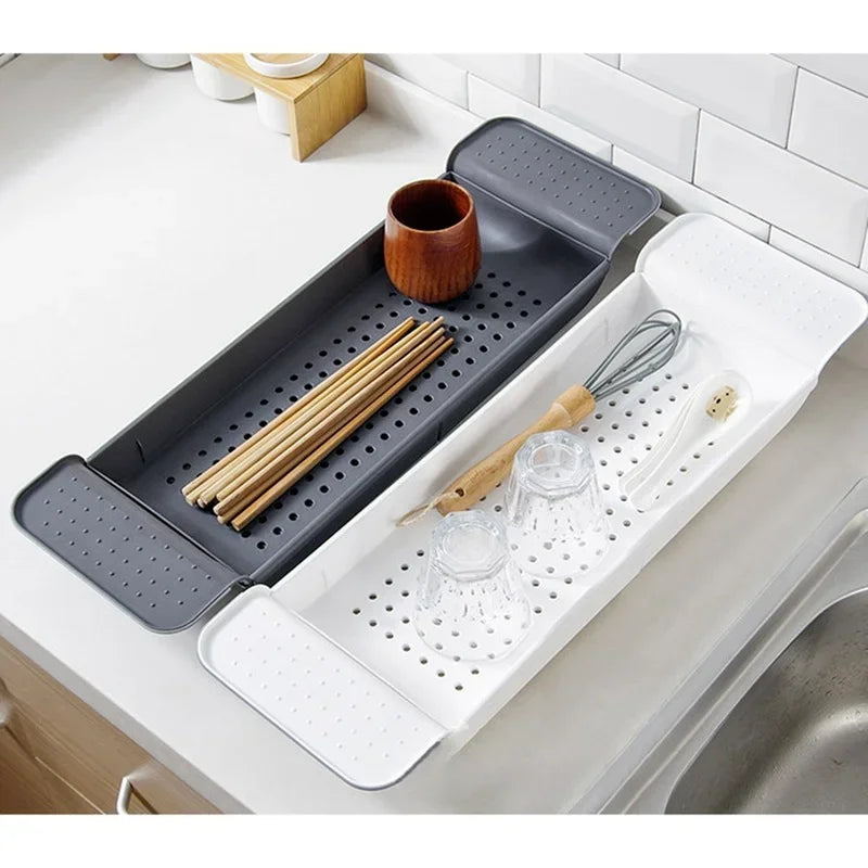 Extendable Bamboo Bathtub Tray – Bath Caddy Rack with Book, Towel & Accessory Holder