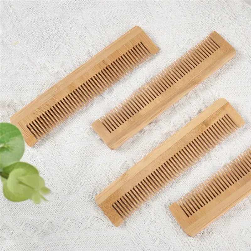 Natural Bamboo Wooden Comb – Anti-Static Hair Brush & Scalp Massage Tool for Men