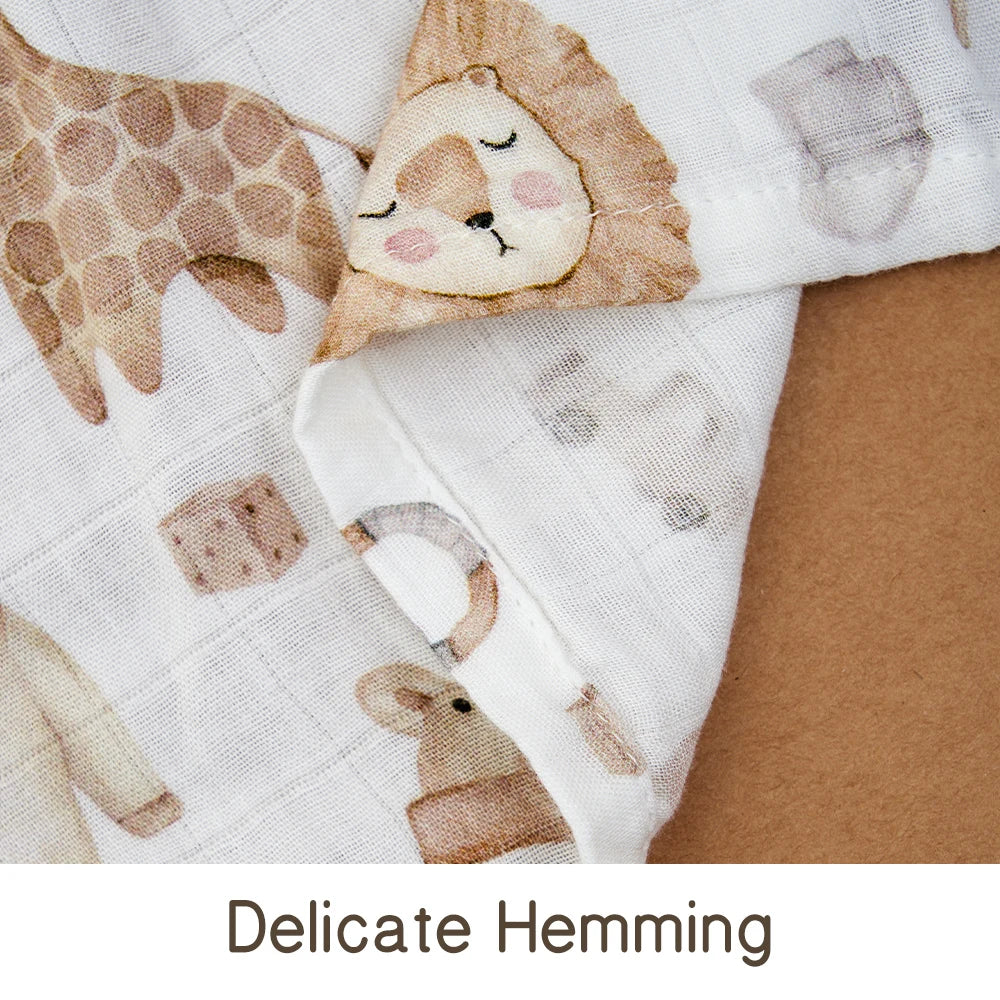 Elinfant Bamboo Cotton Muslin Swaddle Blanket – 120x110cm Baby Wrap Towel