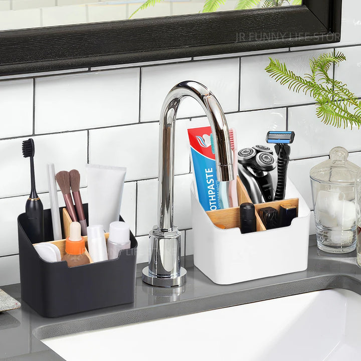Bamboo Electric Toothbrush & Toothpaste Organizer
