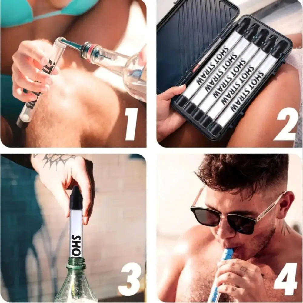 Shot Straw – Transparent Reusable Glass Drinking Straws for Tumblers and Bottles