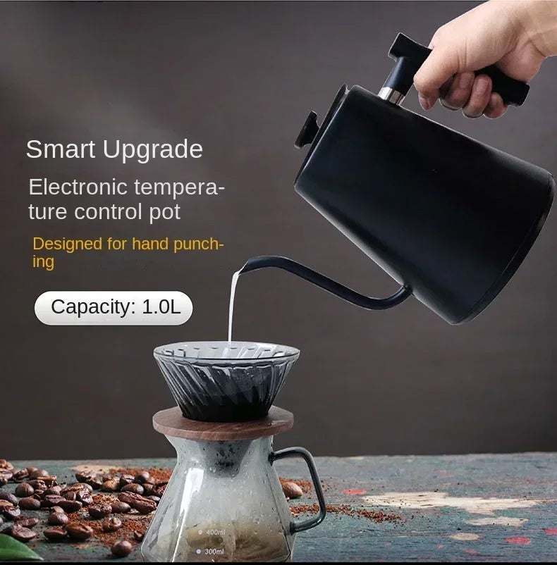 Electric Coffee Pot 1000ml – Coffee Pot with LED Screen, Adjustable Temperature, Intelligent Electric Gooseneck Coffee Pot