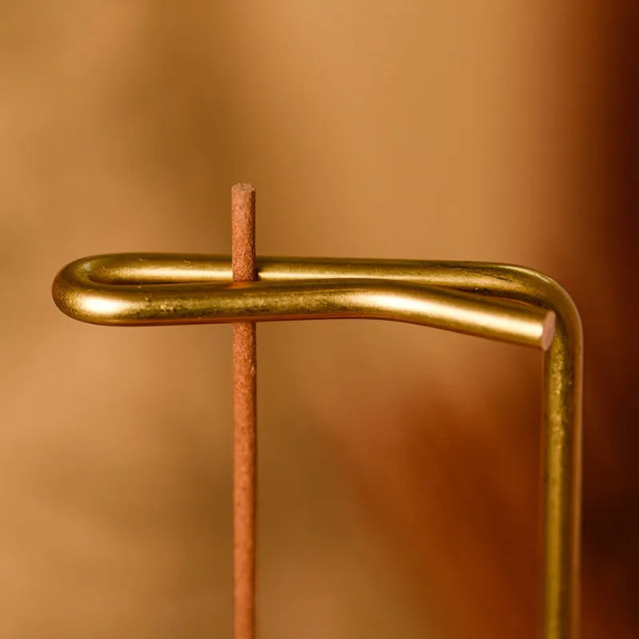 Natural Bamboo Incense Burner with Brass Holder