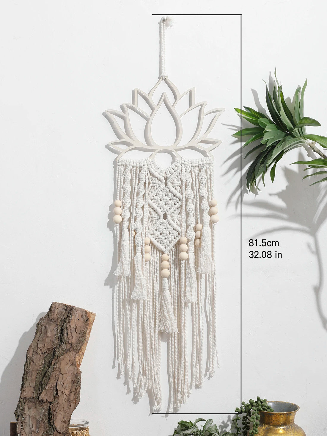 Lotus Macramé Wall Hanging – Boho Dream Catcher Ornament for Home & Bedroom Décor