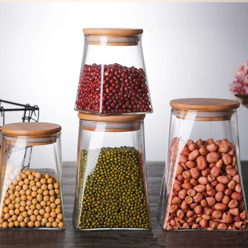 Coffee Beans Vacuum Sealed Tank – Transparent Glass Food Storage Jar with Airtight Seal for Moisture-Proof Storage