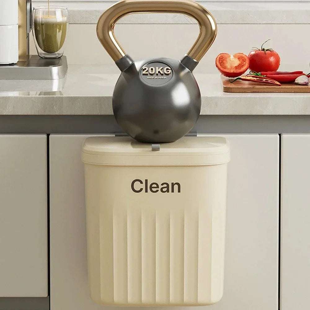 Wall-Mounted Kitchen Garbage Bin – 8.5L/12L Hanging Trash Can with Lid