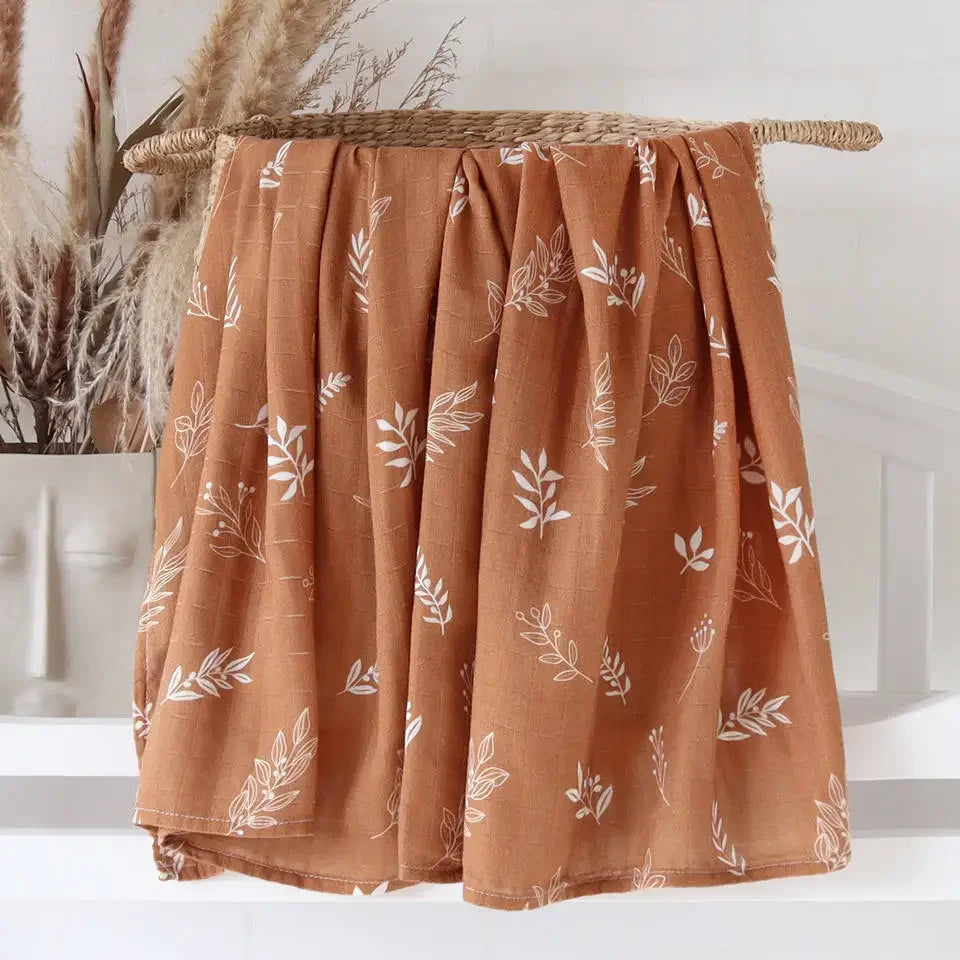 Bamboo Muslin Baby Swaddle Blanket – 120x120cm