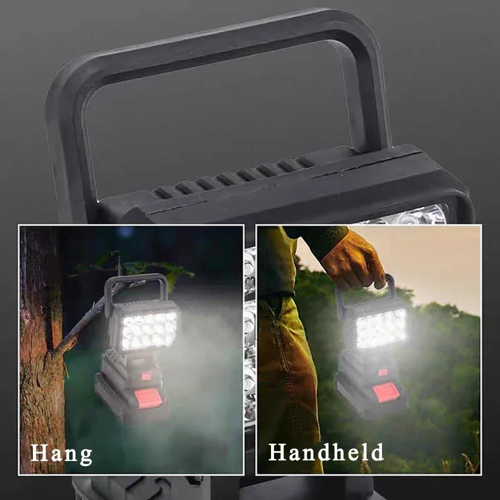 15-Bead LED Work Light – Portable Spotlight for 18V Li-ion Tool Batteries