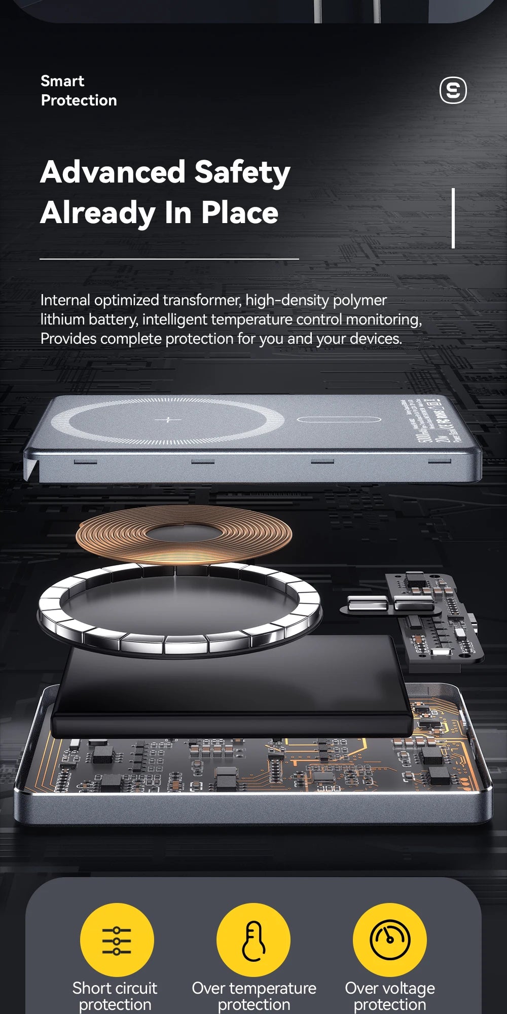 Essager 5000mAh Magnetic Wireless Power Bank – 20W Fast Charging for iPhone 16/15/14/13 (MagSafe Compatible)