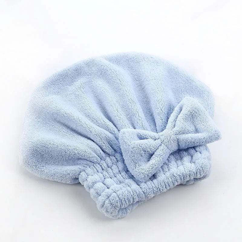 Bamboo Hair Towel Wrap – Microfiber Hair Drying Shower Turban with Bowknot