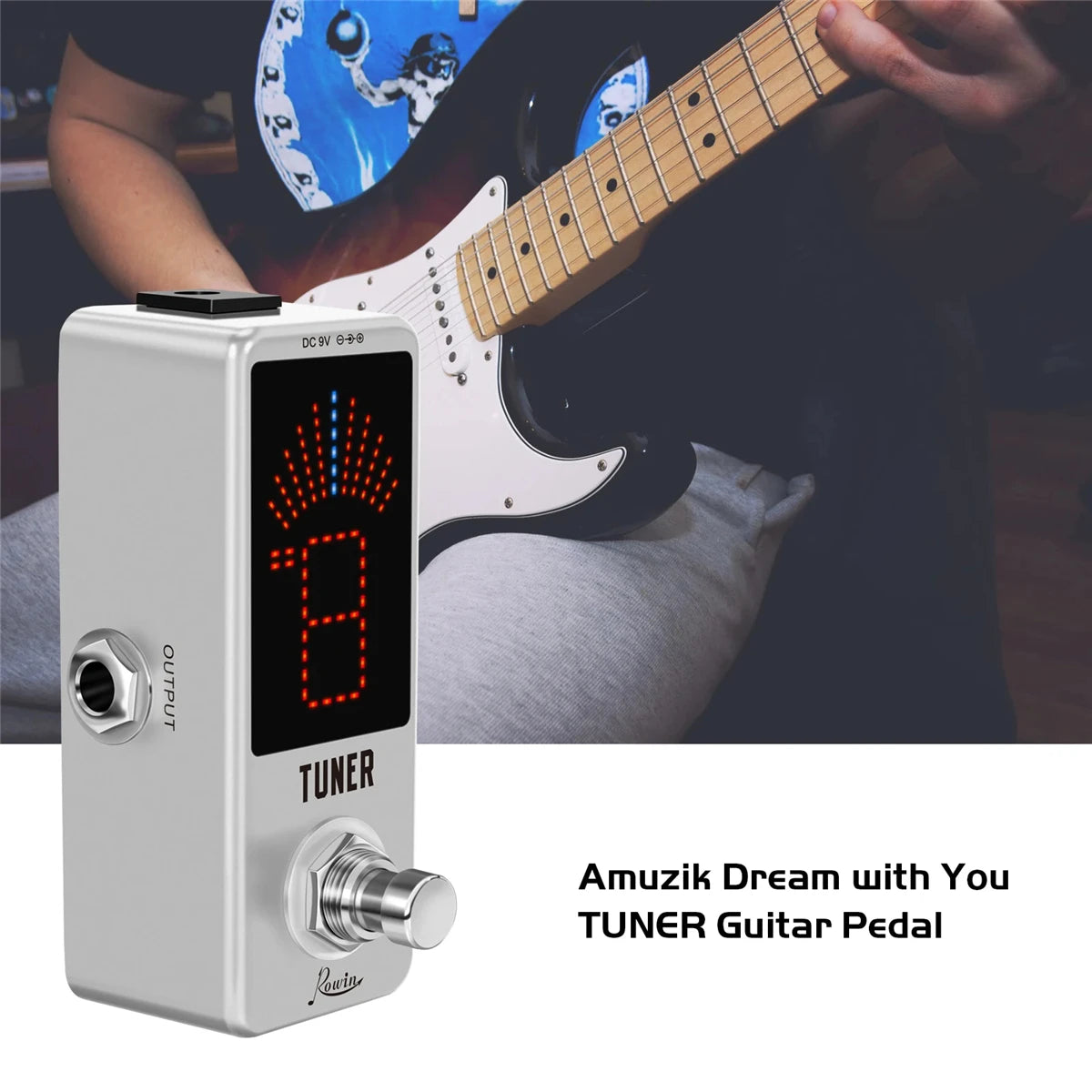 Rowin LT-910 Guitar Tuner Pedal – High Precision Chromatic Tuner for Electric Guitars